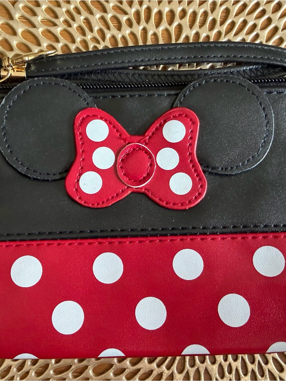Kids Polka Dot Bow Wristlet Wallet - Red, Black & White